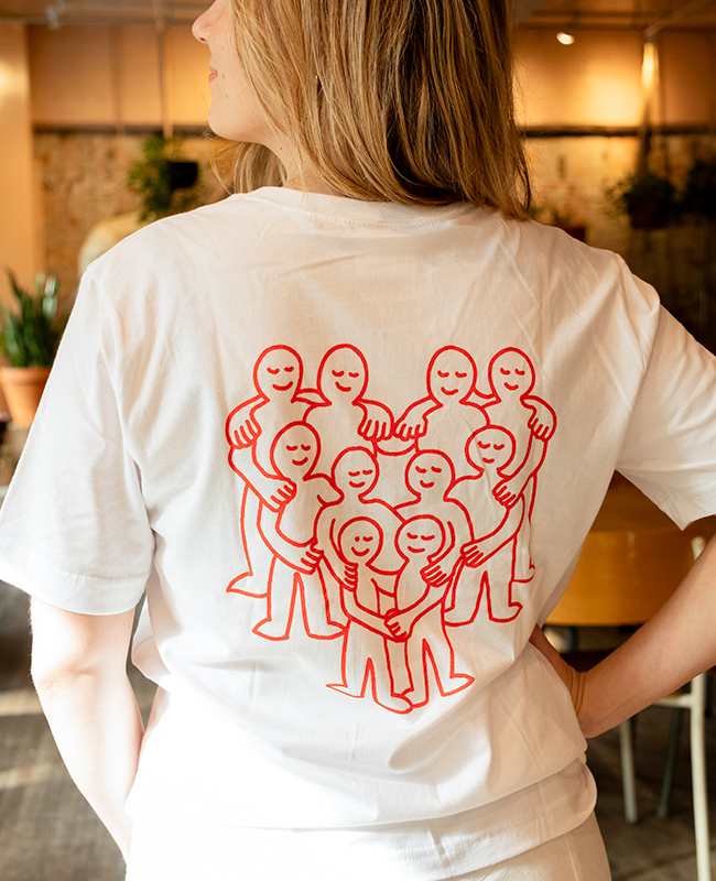 CENTRAIDE - 2106U T-shirt coton unisexe (BLANC) - SE. S16062 (AV) - SE. S16063 (DOS) - ETT. ETT1058 (BAVD)