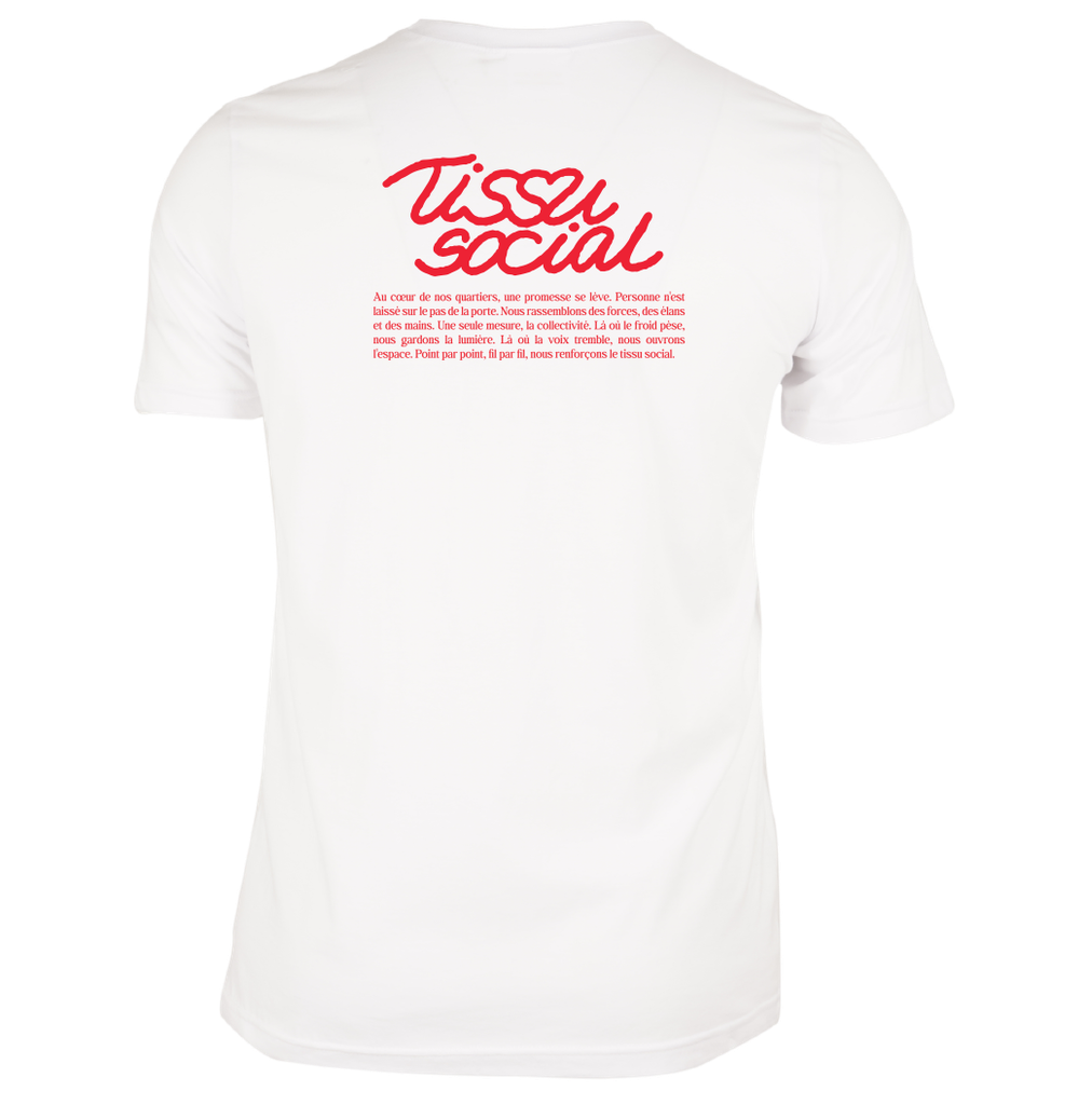 CENTRAIDE -2106U T-shirt coton unisexe (BLANC) - SE. S16064 (AV) - SE. S16065 (DOS) - ETT. ETT1058 (BAVD)