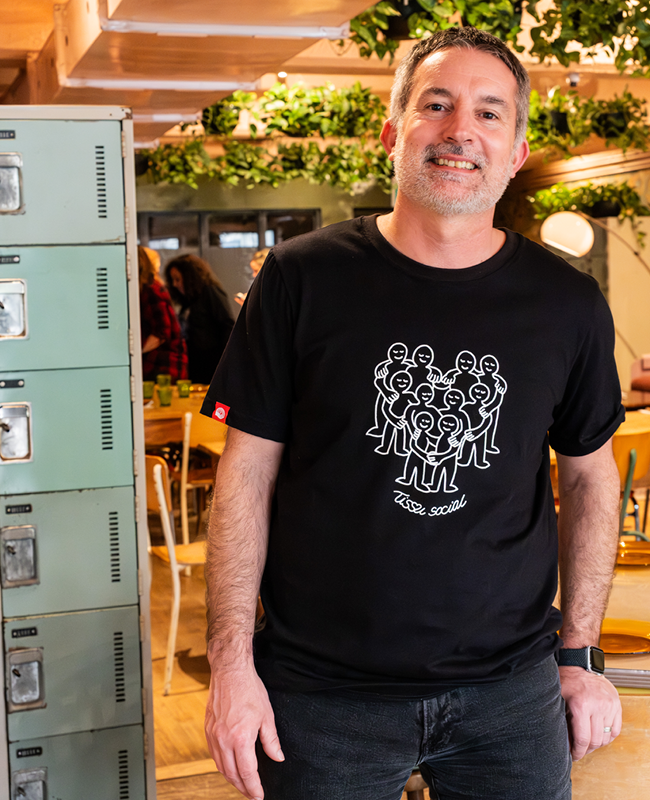 CENTRAIDE PERSONNES - 2106U T-shirt coton unisexe  (NOIR) - SE. S16064 (AV) - SE. S16065 (DOS) - ETT. ETT1058 (MD)