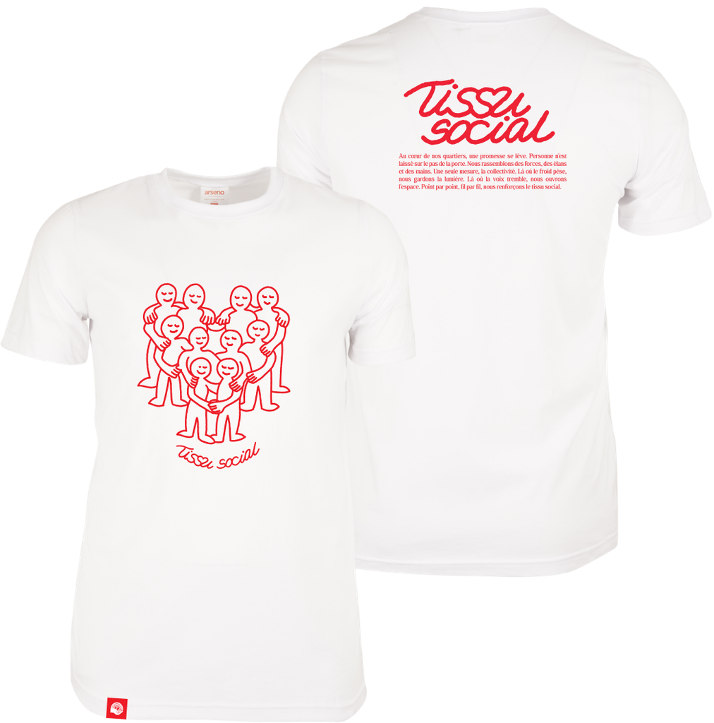 CENTRAIDE PERSONNES -2106U T-shirt coton unisexe (BLANC) - SE. S16064 (AV) - SE. S16065 (DOS) - ETT. ETT1058 (MD)