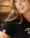CENTRAIDE TISSUS SOCIAL - 4319W - T-shirt col V femme (NOIR) - SE. S16062 (AV) + SE. S16063 (DOS) + ETT. ETT1058 (MD)