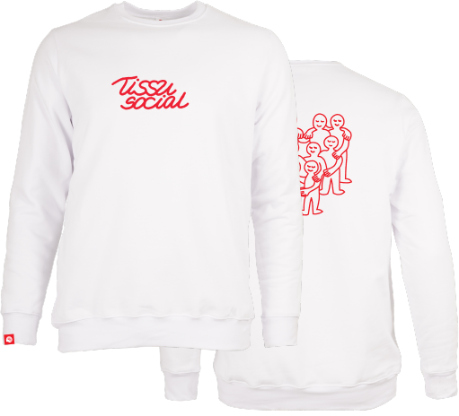 CENTRAIDE  TISSUS SOCIAL  - O732U Ouaté col rond unisexe (BLANC) - SE. S16062 (AV) - SE. S16063 (DOS) - ETT. ETT1058 (MD)