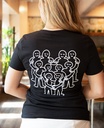CENTRAIDE TISSUS SOCIAL - 4319W - T-shirt col V femme (NOIR) - SE. S16062 (AV) + SE. S16063 (DOS) + ETT. ETT1058 (MD)