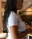 CENTRAIDE - 4319W T-shirt col V femme (BLEU) - SE. S16064 (AV) + SE. S16065 (DOS) + ETT. ETT1058 (MD)