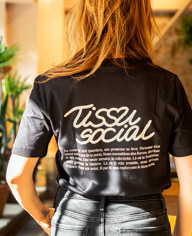 CENTRAIDE PERSONNES - 2106U T-shirt coton unisexe  (NOIR) - SE. S16064 (AV) - SE. S16065 (DOS) - ETT. ETT1058 (MD)