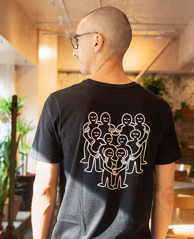 CENTRAIDE  TISSUS SOCIAL  - 2106U T-shirt coton unisexe (NOIR) - SE. S16062 (AV) - SE. S16063 (DOS) - ETT. ETT1058 (MD)