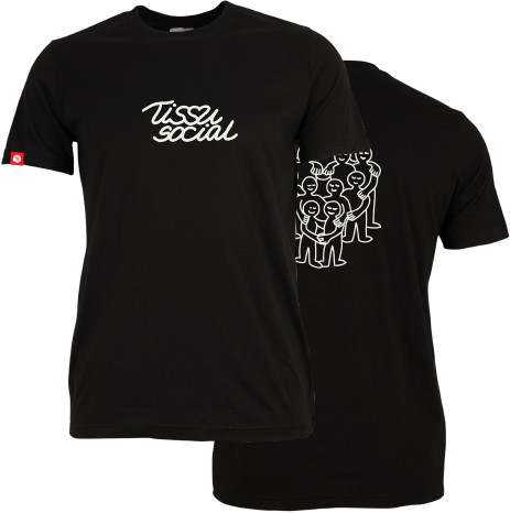 CENTRAIDE  TISSUS SOCIAL  - 2106U T-shirt coton unisexe (NOIR) - SE. S16062 (AV) - SE. S16063 (DOS) - ETT. ETT1058 (MD)