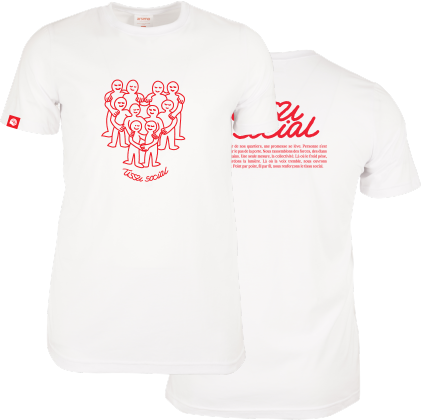 CENTRAIDE -2106U T-shirt coton unisexe (BLANC) - SE. S16064 (AV) - SE. S16065 (DOS) - ETT. ETT1058 (BAVD)
