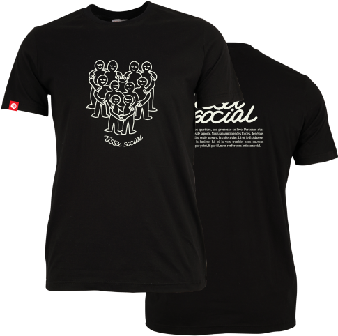 CENTRAIDE PERSONNES - 2106U T-shirt coton unisexe  (NOIR) - SE. S16064 (AV) - SE. S16065 (DOS) - ETT. ETT1058 (MD)