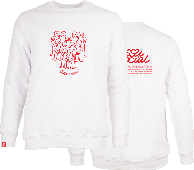 CENTRAIDE - O732U Ouaté col rond unisexe (BLANC) - SE. S16064 (AV) - SE. S16065 (DOS) - ETT. ETT1058 (BAVD)