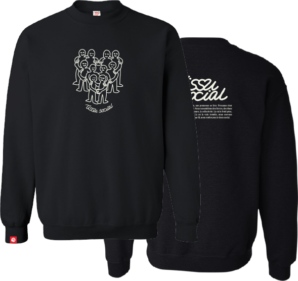 CENTRAIDE PERSONNES - O732U Ouaté col rond unisexe (NOIR) - SE. S16064 (AV) - SE. S16065 (DOS) - ETT. ETT1058 (MD)