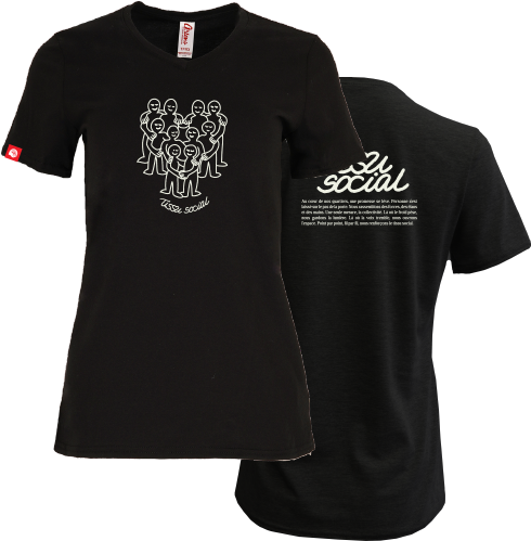 CENTRAIDE - 4319W - T-shirt col V femme - SE. S16064 (AV) + SE. S16065 (DOS) + ETT. ETT1058 (MD)