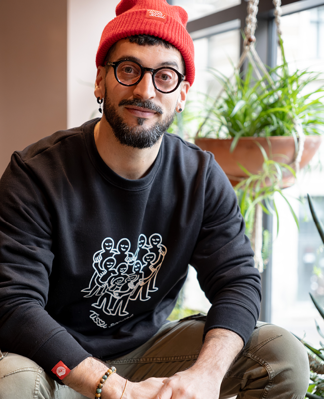 CENTRAIDE PERSONNES - O732U Ouaté col rond unisexe (NOIR) - SE. S16064 (AV) - SE. S16065 (DOS) - ETT. ETT1058 (MD)